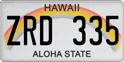 HI license plate ZRD335