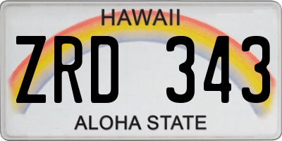 HI license plate ZRD343