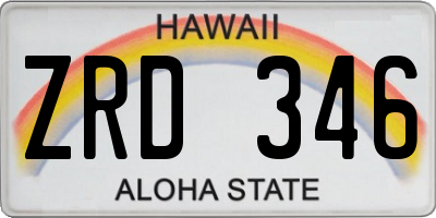 HI license plate ZRD346