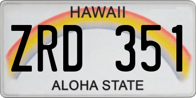 HI license plate ZRD351