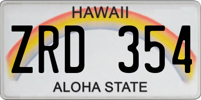 HI license plate ZRD354