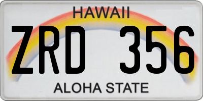 HI license plate ZRD356