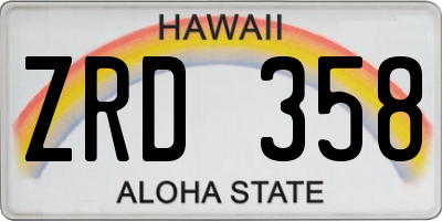 HI license plate ZRD358