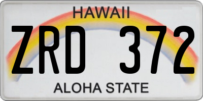 HI license plate ZRD372