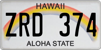 HI license plate ZRD374