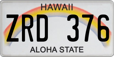 HI license plate ZRD376