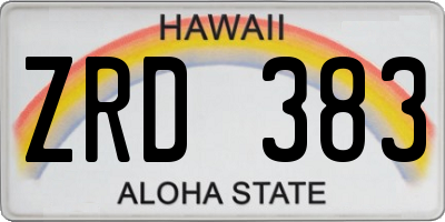 HI license plate ZRD383