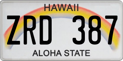 HI license plate ZRD387