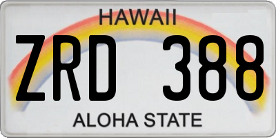 HI license plate ZRD388