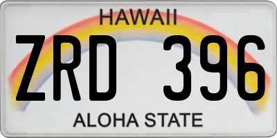 HI license plate ZRD396