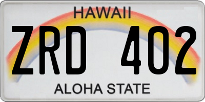 HI license plate ZRD402