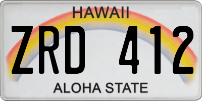 HI license plate ZRD412
