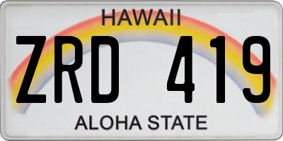 HI license plate ZRD419