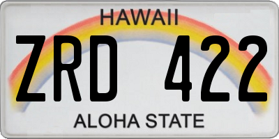 HI license plate ZRD422