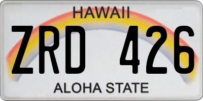 HI license plate ZRD426