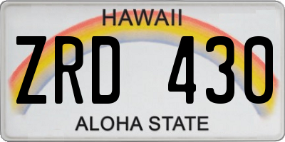 HI license plate ZRD430