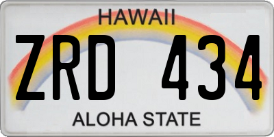 HI license plate ZRD434