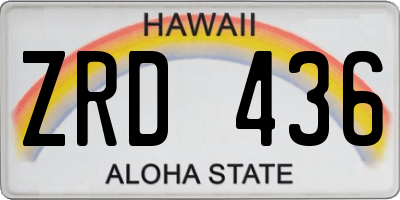 HI license plate ZRD436