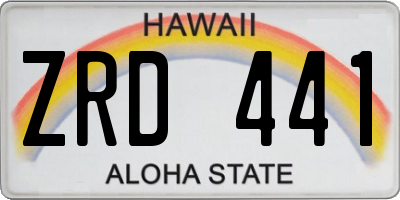 HI license plate ZRD441