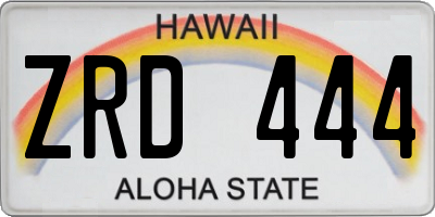 HI license plate ZRD444
