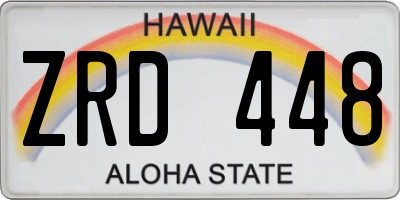 HI license plate ZRD448