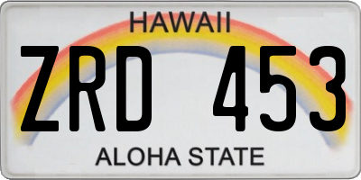 HI license plate ZRD453