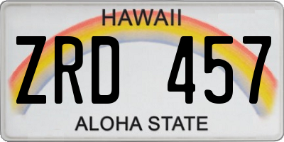 HI license plate ZRD457