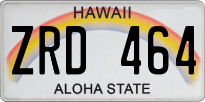 HI license plate ZRD464