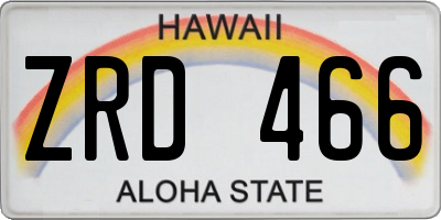 HI license plate ZRD466