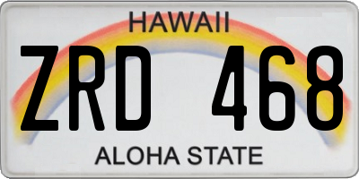 HI license plate ZRD468