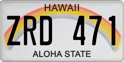 HI license plate ZRD471