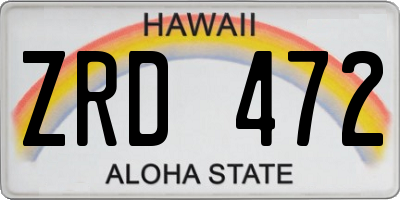 HI license plate ZRD472