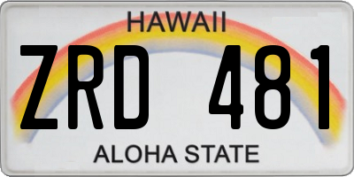 HI license plate ZRD481