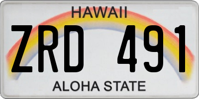 HI license plate ZRD491