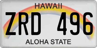 HI license plate ZRD496