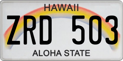 HI license plate ZRD503