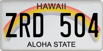 HI license plate ZRD504