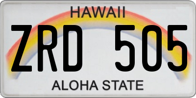 HI license plate ZRD505