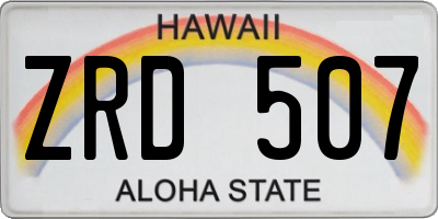 HI license plate ZRD507