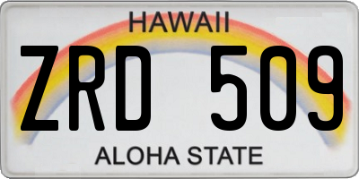 HI license plate ZRD509