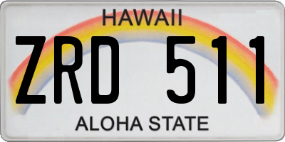 HI license plate ZRD511