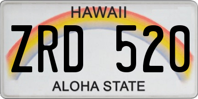 HI license plate ZRD520