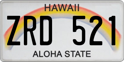 HI license plate ZRD521