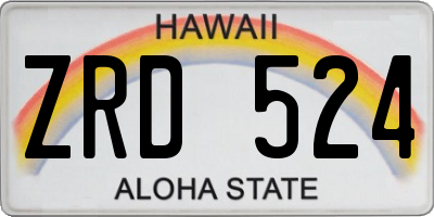 HI license plate ZRD524