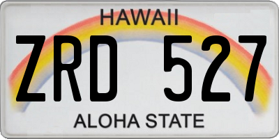 HI license plate ZRD527