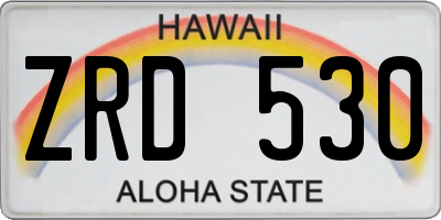 HI license plate ZRD530