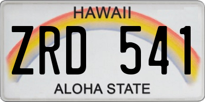 HI license plate ZRD541