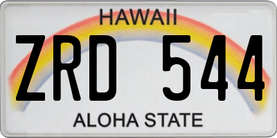 HI license plate ZRD544