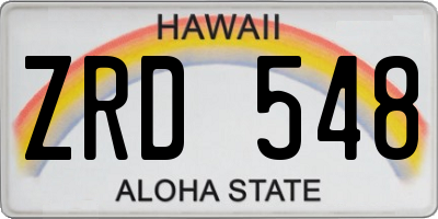 HI license plate ZRD548
