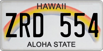 HI license plate ZRD554